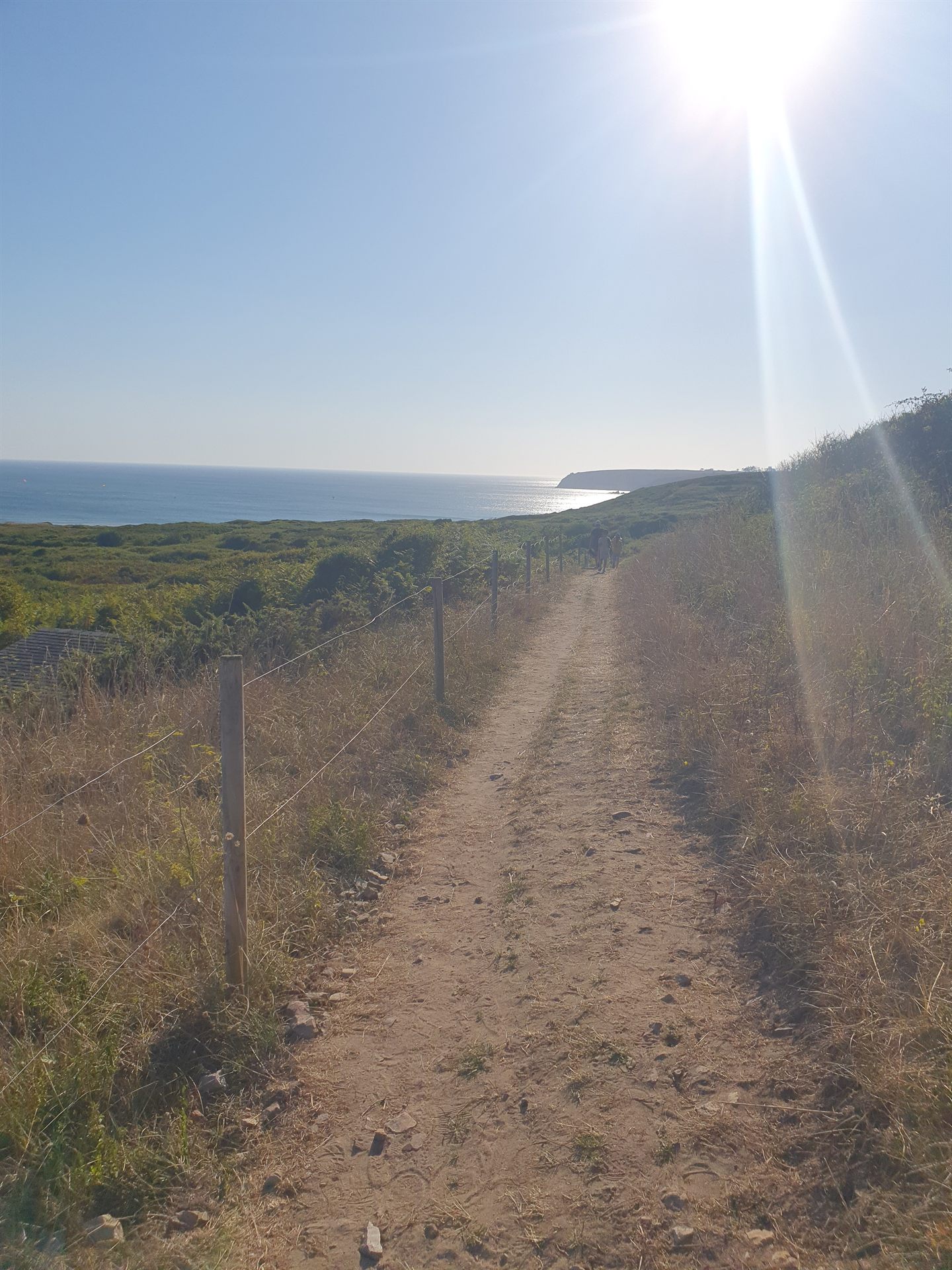 Weg hinunter zum Meer bei Sonnenuntergang, nahe Kersiguenou